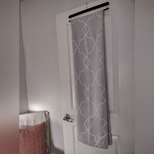 Lined Curtains Set Of 4 In Soft Grey With White Stitching Pattern